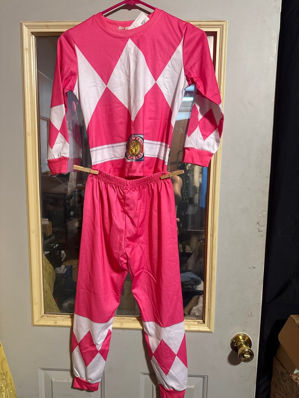 Kids Pink Power Ranger Costume 2 Piece Shirt Pants Set Size 130 7-8 NWT